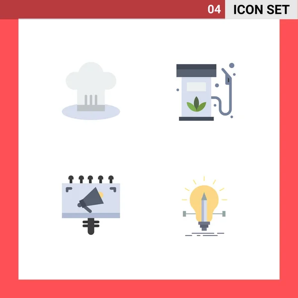 Pack Creative Flat Icons Cafe Renewable Cook Diesel Advertisement Editable — Stock Vector