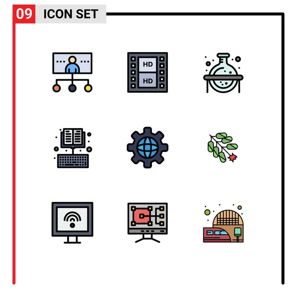 Universal Icon Symbols Group Modern Filledline Flat Színek Tanulás Ebook — Stock Vector