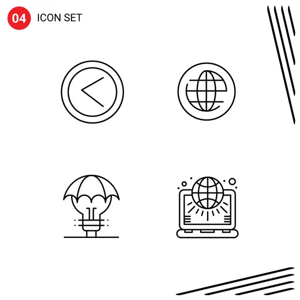 Stock Vector Icon Pack Mit Linienzeichen Und Symbolen Für Pfeil — Stockvektor