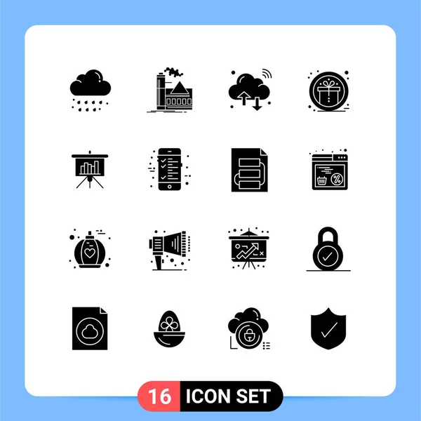 Interface Utilisateur Glyphe Solide Pack Signes Symboles Modernes Récompense Cadeau — Image vectorielle