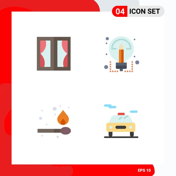 Icône Vectorielle Stock Paquet Panneaux Symboles Pour Bâtiments Camping Maison — Image vectorielle