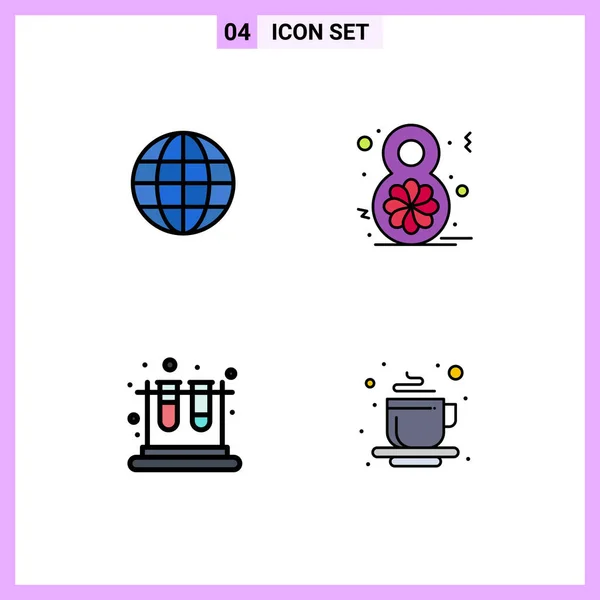 Universal Icon Symbols Group Modern Filledline Flat Colors World Lab — Διανυσματικό Αρχείο