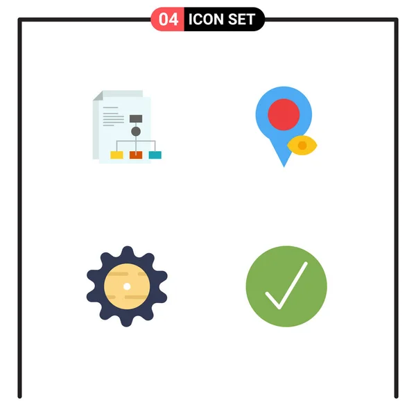 Creative Icons Modern Signs Sysymbols Presentation Cap Report Map Food — Vector de stock