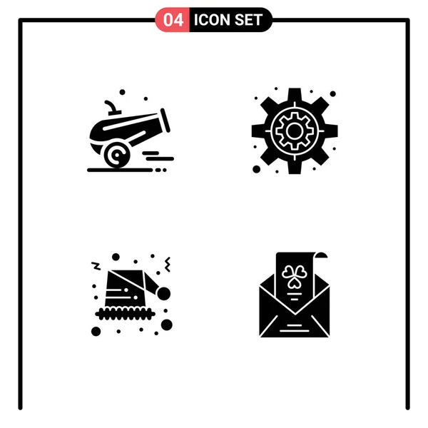 Conjunto Modernos Ícones Símbolos Sinais Para Canhão Santa Ramadã Configurações — Vetor de Stock