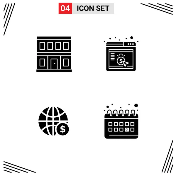 Creative Icons Modern Signs Sysymbols Construction Globe Building Browser Money — Vector de stock