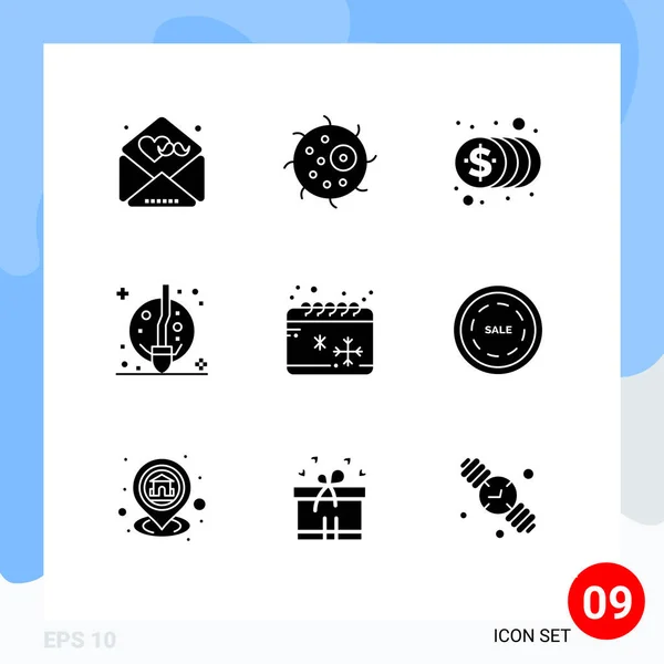 Universal Icon Symbols Group Modern Solid Glyphs Cold Witch Coins — Stockový vektor