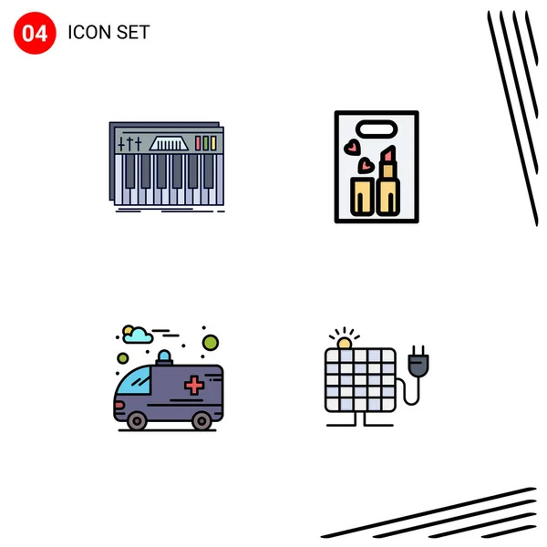 Set Modern Icons Sysymbols Signs Controller Ambulance Midi Beauty Hospital — Vector de stock