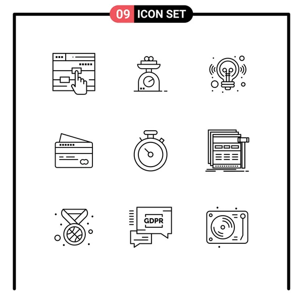 Set Modern Icons Símbolos Sinais Para Mapa Pagamento Idéia Pagamento — Vetor de Stock