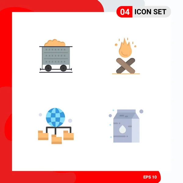 Set Von Vector Flat Icons Grid Für Wagen Verbindung Rad — Stockvektor