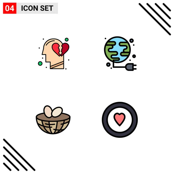 Universal Icon Symbols Group Modern Filledline Flat Colores Emociones Pascua — Vector de stock