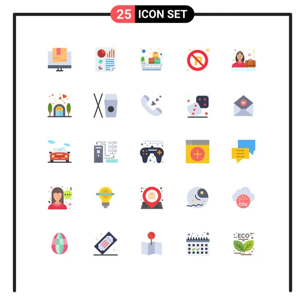 Universal Icon Symbols Group Modern Flat Colors Business Regulatory Page - Stok Vektor