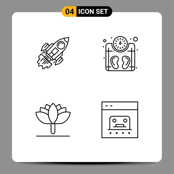 Απόθεμα Vector Icon Πακέτο Γραμμών Και Σύμβολα Για Την Εκκίνηση — Διανυσματικό Αρχείο