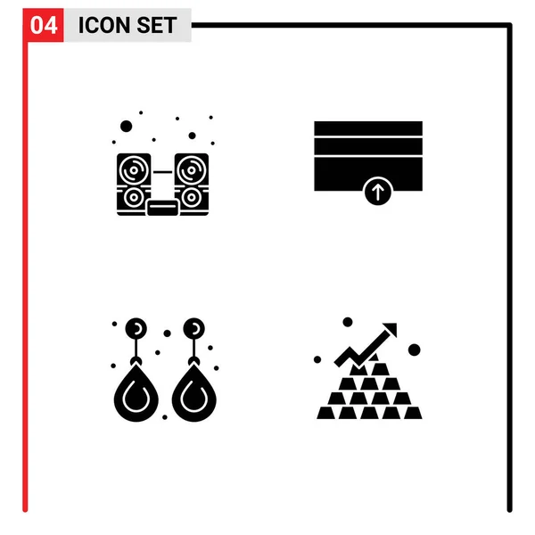 Creative Icons Modern Signs Symbols Computer Fashion Speaker Payments Jewelry — Stock Vector