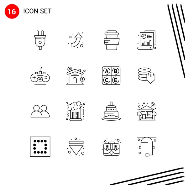 Universal Icon Symbols Group Modern Outlines Game Pad Game Study —  Vetores de Stock