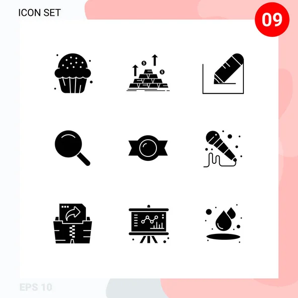Stock Vector Icon Pack Line Signs Symbols Bonbon Search Money — Stock Vector