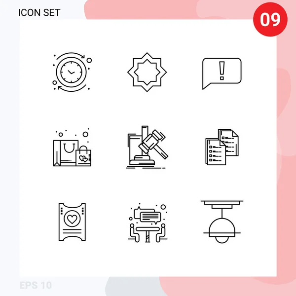 Conjunto Icones Modernos Símbolos Sinais Para Compra Favorito Estrela Saco — Vetor de Stock
