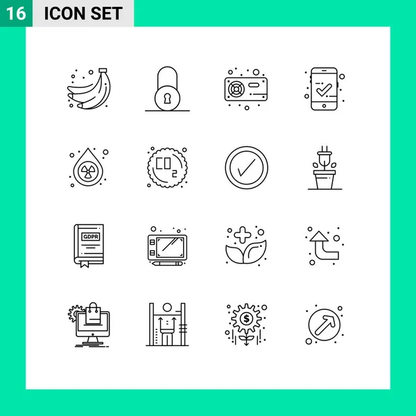 Thematic Vector Outlines Editable Symbols Environment Clean Fan Mobile Access — 스톡 벡터