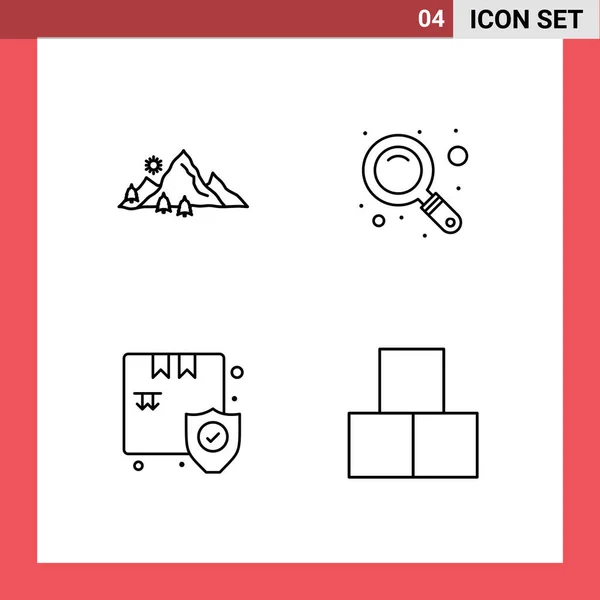 Universal Icon Symbols Group Modern Filledline Flat Colors Mountain Shopping — Διανυσματικό Αρχείο