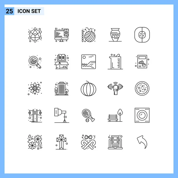 Set Mit Kommerziellen Linien Pack Für Atom Glas Handwerk Emoji — Stockvektor