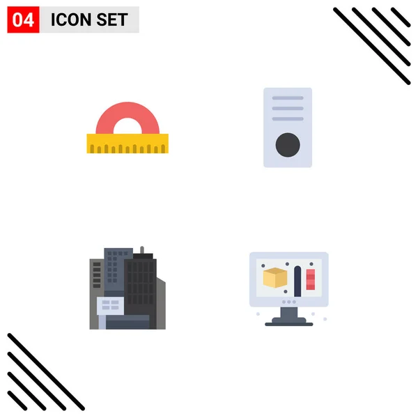 Universal Flat Icon Signs Symbols Design Architecture Geometry Devices Construction — Stock Vector