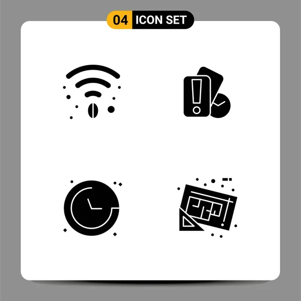 Creative Icons Modern Jelek Szimbólumok Kávézó Helyszín Kártya Játékvezető Tervrajz — Stock Vector