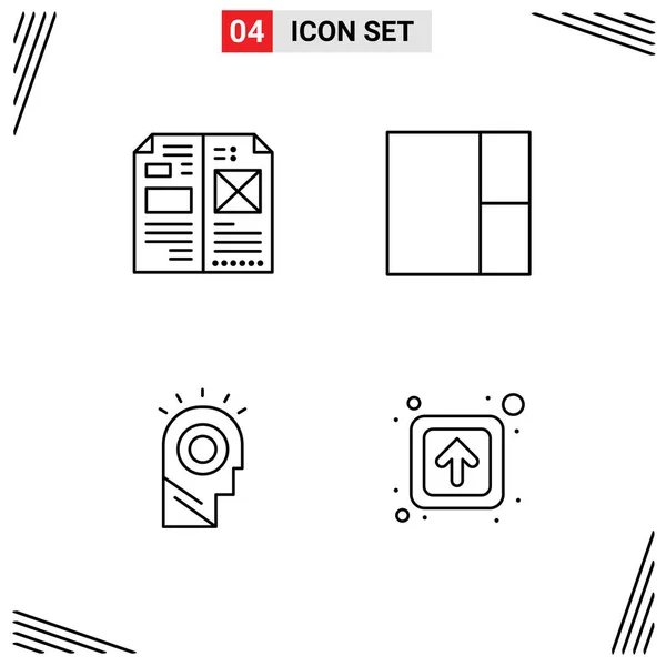 Set Modern Icons Symbols Signs Book Man Layout Layout Arrow — Stock Vector