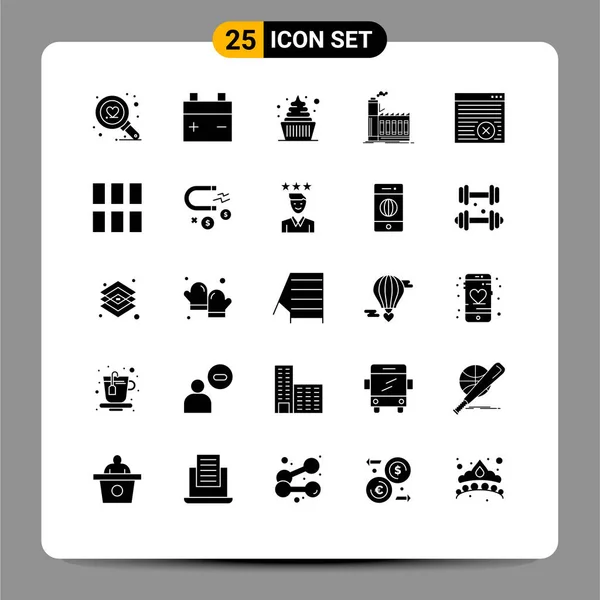 Conjunto Icones Modernos Símbolos Sinais Para Line Navegador Icecream Produção — Vetor de Stock