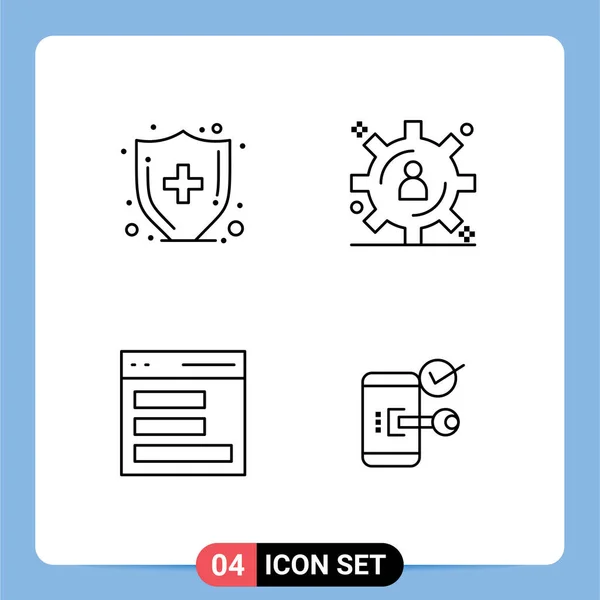 Creative Icons Современные Знаки Символы Медицинского Страхования Пользователя Разработки Больших — стоковый вектор