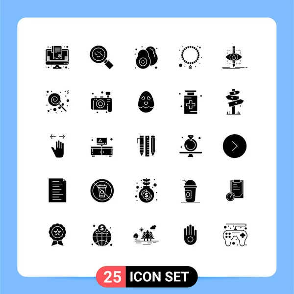 Universal Icon Symbols Group Modern Solid Glyphen Research Monitoring Obst — Stockvektor