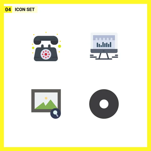 User Interface Flat Icon Pack Modern Signs Symbols Communication Photo — Vetor de Stock