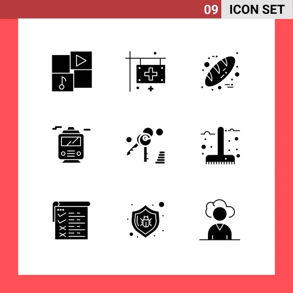 Icône Vectorielle Stock Paquet Signes Symboles Ligne Pour Clé Transport — Image vectorielle