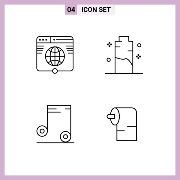 Stock Vector Icon Pack Mit Linienzeichen Und Symbolen Für Globus — Stockvektor