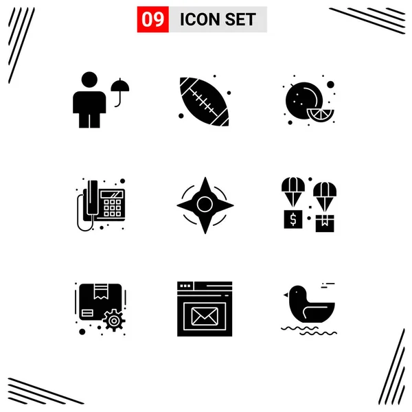 Universal Solid Glyphs Set Web Mobile Applications Navigation Device Canada — Stock Vector