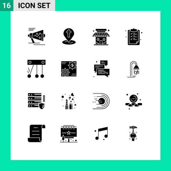 Creative Icons Modern Signs Sysymbols Movement School Pin Clipboard Store — Archivo Imágenes Vectoriales