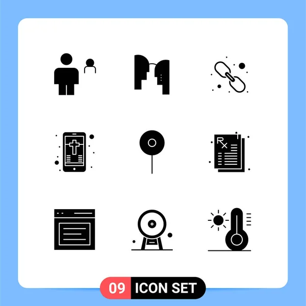 Creative Icons Modern Signs Sysymbols Location Christian Transfer Celebration Web — Vector de stock