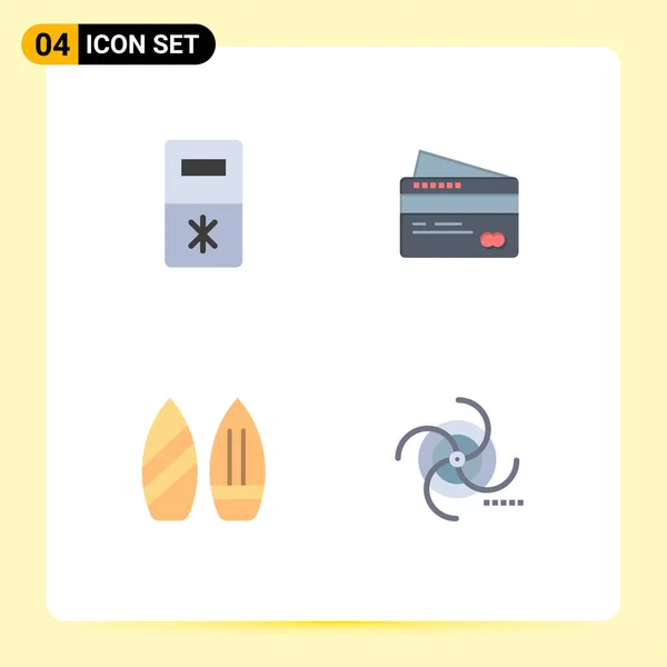 Set Commercial Flat Icons Pack Fridge Sports Card Pay Black — Archivo Imágenes Vectoriales