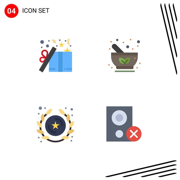 Pictogram Set Simple Flat Icons Gift Herbal Present Drug Insignia — 스톡 벡터