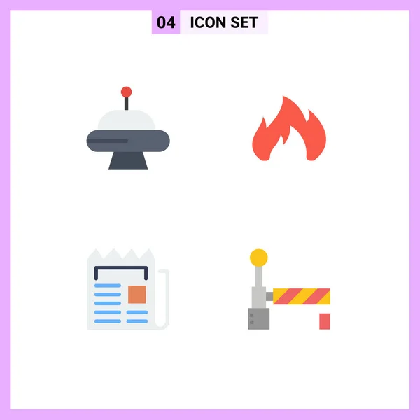 Universal Icon Symbols Group Modern Flat Icons Abduction Newsletter Fire — Vetor de Stock