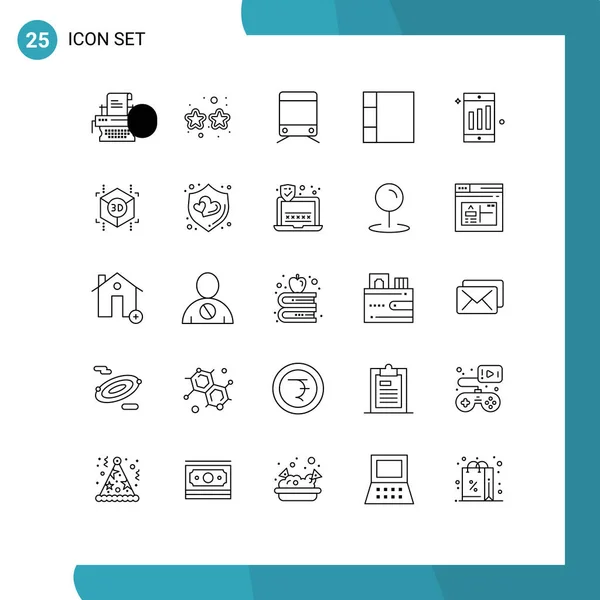 Set Modern Icons Symbols Signs Printing Chart Sign Cell Layout — Stock Vector