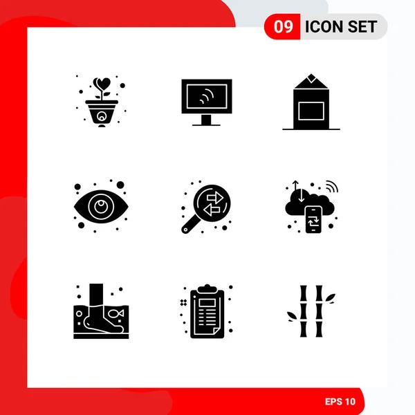 Stock Vector Icon Pack Mit Zeilenzeichen Und Symbolen Für Austausch — Stockvektor