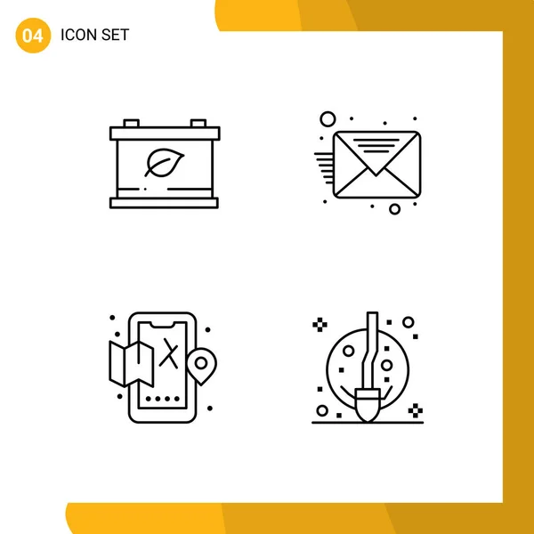 Universal Icon Symbols Group Modern Filledline Flat Colores Batería Mapa — Archivo Imágenes Vectoriales