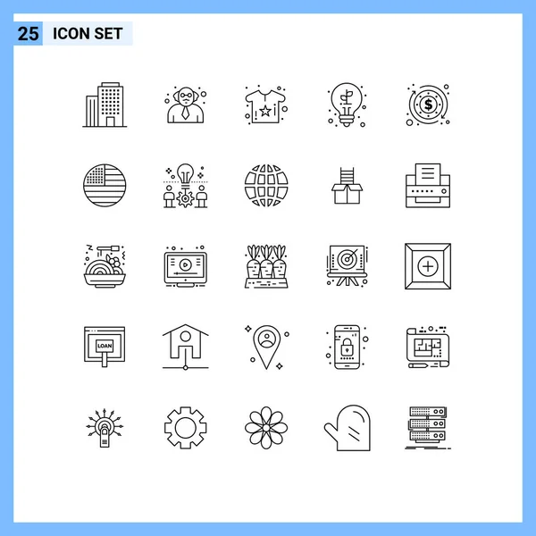 Universal Icon Symbols Group Modern Lines American Business Flower Budget — Stockvektor