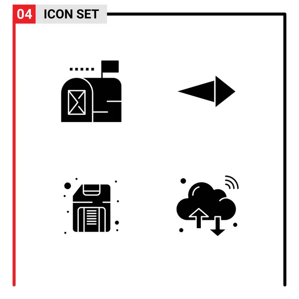 Stock Vector Icon Pack Line Segni Simboli Mail Hardware Freccia — Vettoriale Stock