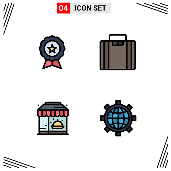 Stock Vector Icon Pack Líneas Signos Símbolos Para Badge Life — Archivo Imágenes Vectoriales