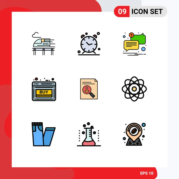 Pictogram Set Simple Filledline Flat Colors Clipboard Web Mail Sale — 스톡 벡터