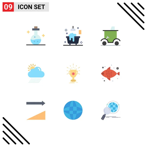 Stock Vector Icon Pack Líneas Símbolos Para Premios Tiempo Carrito — Archivo Imágenes Vectoriales