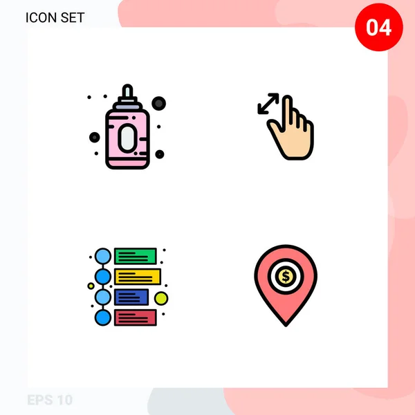 Interface Utilisateur Filledline Flat Color Pack Signes Symboles Modernes Bébé — Image vectorielle
