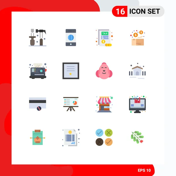 Universal Icon Symbols Group Modern Flat Colors Electrical Product Document — Stockový vektor