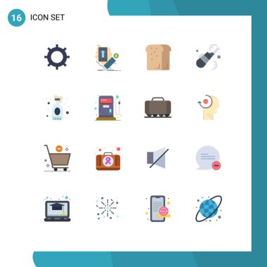 Boru, temizlik, para birimi, daha temiz, tatil düzenlenebilir yaratıcı vektör tasarım elementlerinin 16 Tematik Vektör Düz Rengi ve Düzenlenebilir Sembolleri