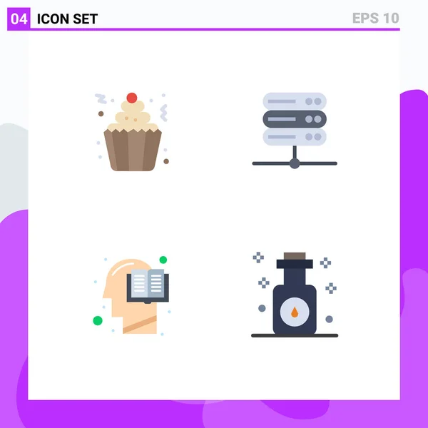 Universal Flat Icons Set Für Web Und Mobile Anwendungen Kuchen — Stockvektor